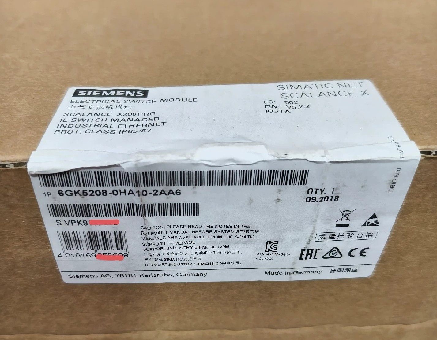 6GK5208-0HA10-2AA6成色充新无明显磕碰划痕，