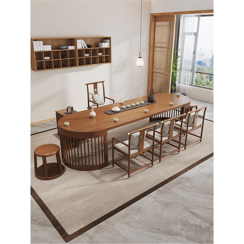 A8L新中式茶桌新款榻榻米茶几禅意白蜡木实木茶台茶室泡茶桌