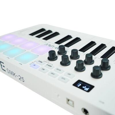 M-VAVE SMK-25 MIDI键盘 控制器 便携编曲键盘 RGB打击垫键盘