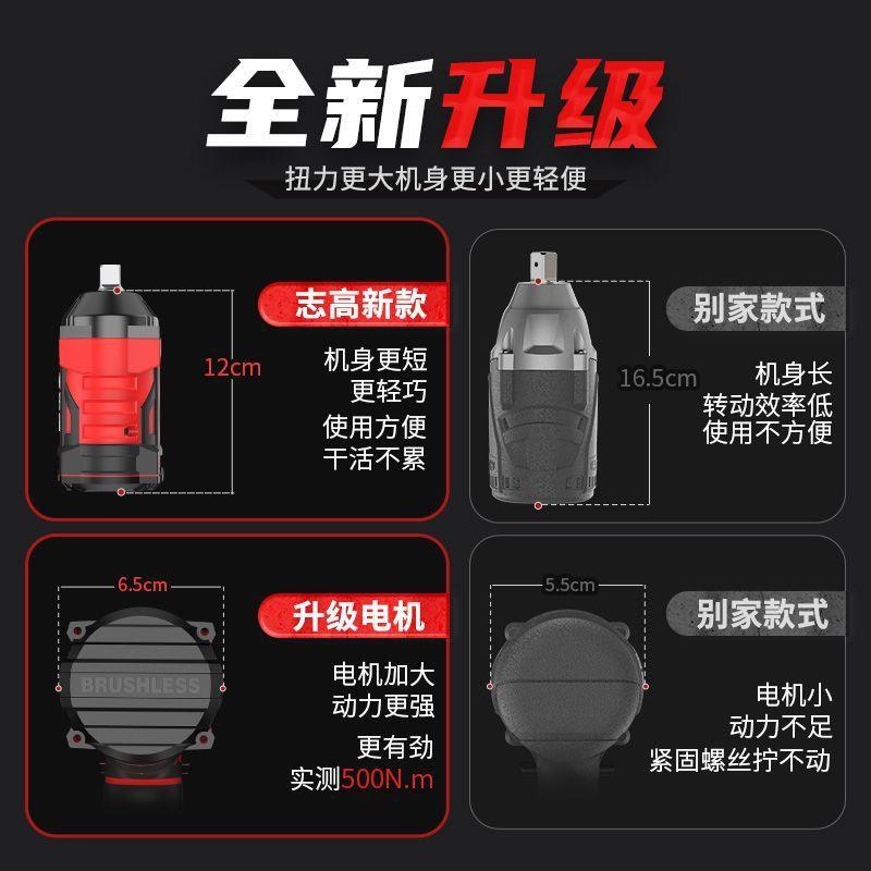 无刷电动扳手大扭力锂电充电扳手汽修架子电动工具套筒风炮亚马逊