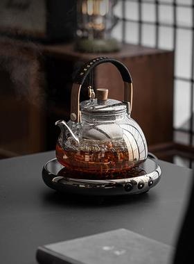 蒸茶壶提梁壶煮茶器办公室蒸两用煮茶壶单壶电陶煮炉专玻璃用JQB