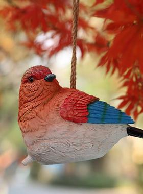 正品户外树脂窝挂鸟屋别墅件花园院公鸟园幼儿庭园装饰品挂饰园艺