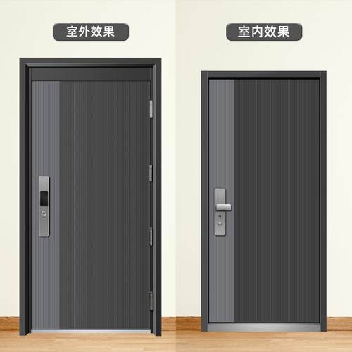 家用轻奢安全防盗门庭院锌合金大门小区入户门公寓简约进户门牛津