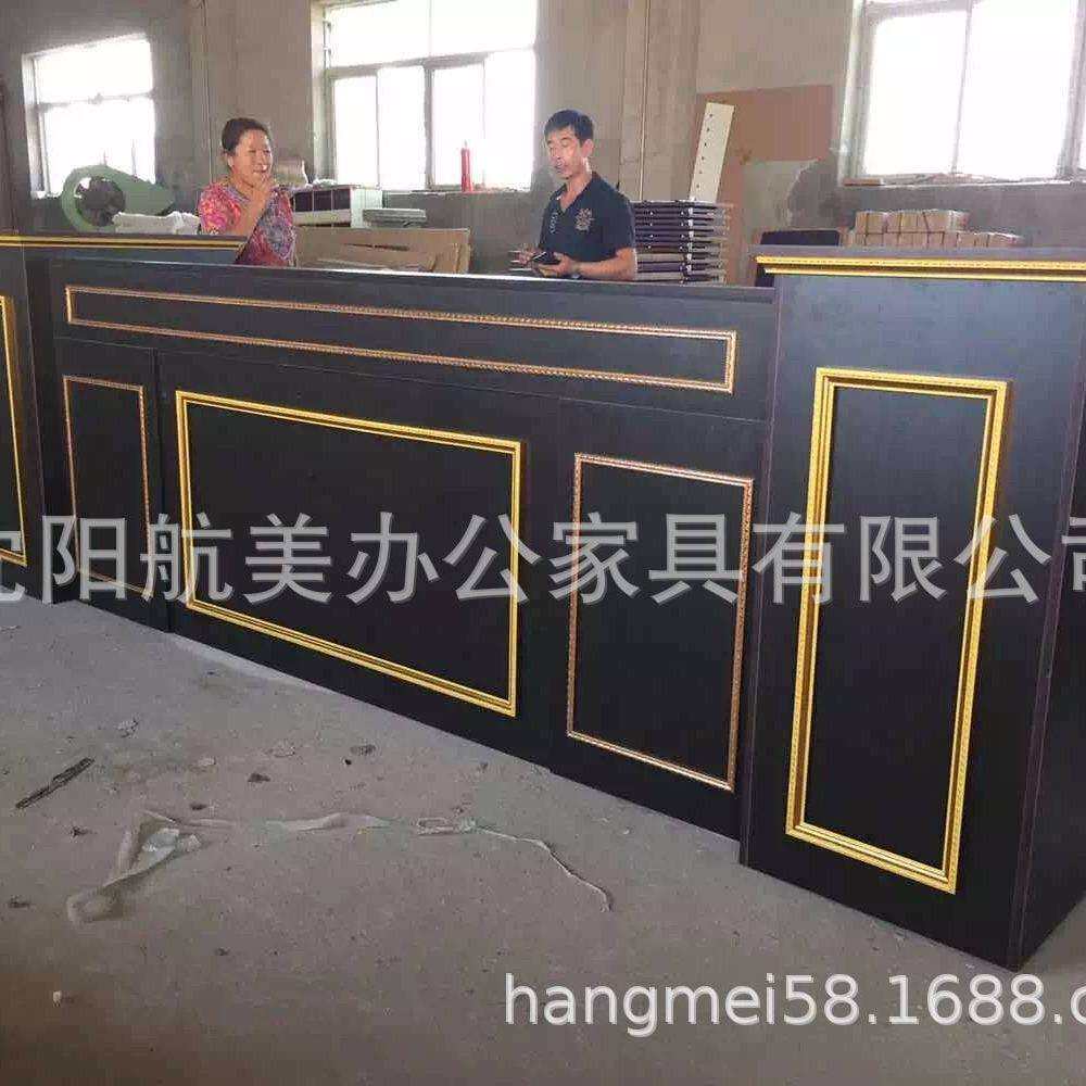 沈阳前台接待台形象公司办公前台烤漆迎宾台咨询台简约优质收银台