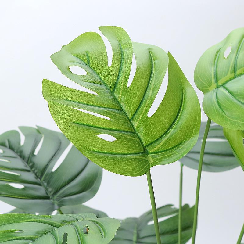 仿真龟背叶绿植假波斯草装饰塑料花高枝蕨类绿萝背景墙植物墙造景