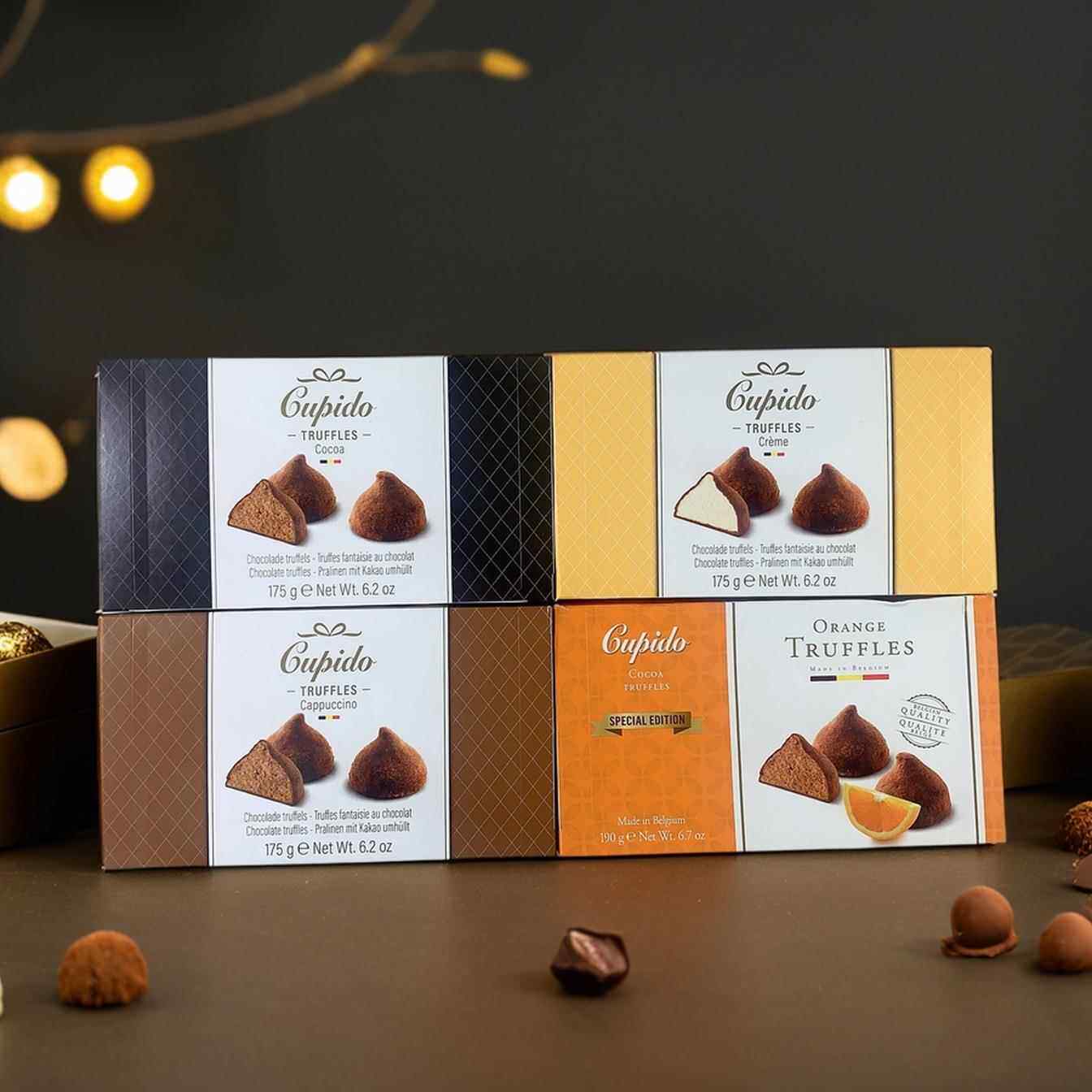 冷炼冰袋Cupido比利时松露巧克力黑可可脂175g进口零（代可可脂）