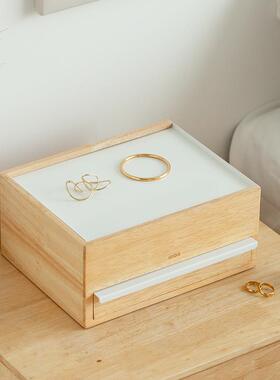 高档a饰品盒umbr多层实木古收纳盒理盒整大容量手链盒复珠宝盒首