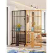 新中式 入户屏风隔室断格正大门客厅进WZ 01XKN门遮挡玄关栅移动对