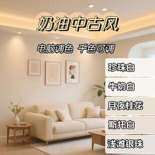 净味乳胶漆家用自刷墙面漆斯托白春雨可可蛋奶汝窑珍珠白面漆涂料