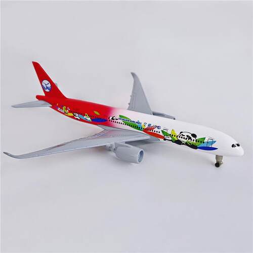 20CM合金飞机模型真客机合金静态摆件四川航空熊猫A350航模礼品