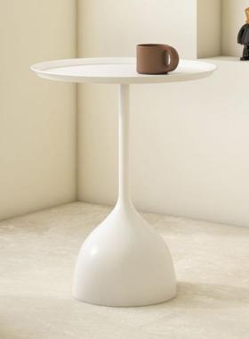 奶茶油风沙发边几白色YGZ移动轻几迷你阳台角铁艺小桌子奢几边桌