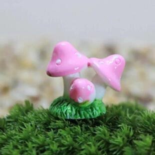Resin Orname Garden Fairy Mushrooms Mini Cute Colors Pcs