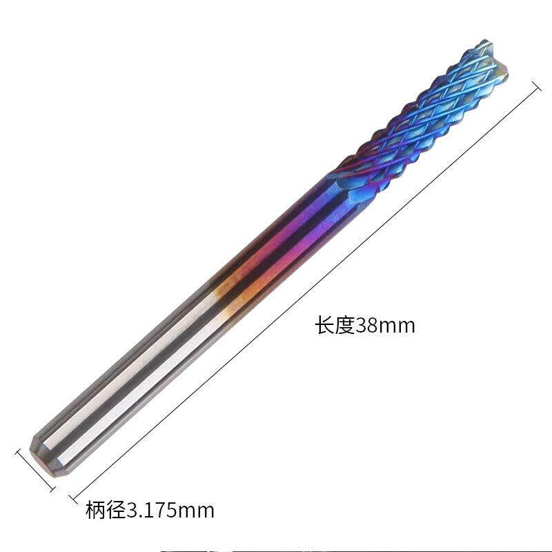 新款直销10pc钨钢雕刻机刀PCB铣刀锣刀电路板开粗皮镀蓝玉米铣刀0