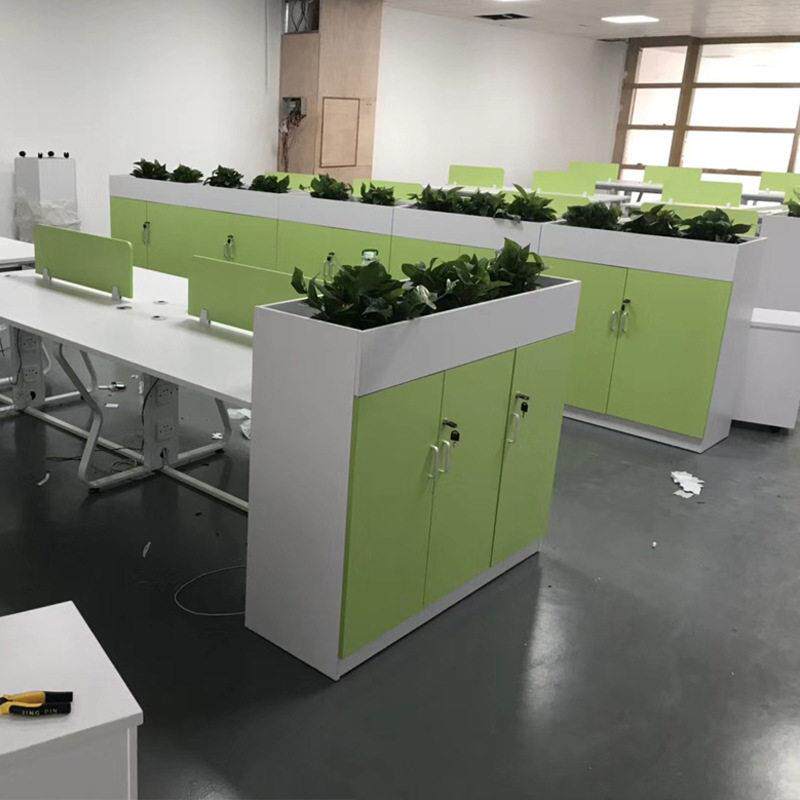 公室花槽文件储柜LXJ矮柜木桌边车间隔员断长条落地工物资质料柜