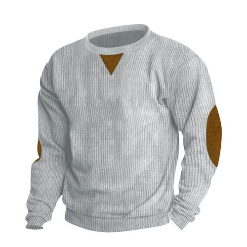 Men's sweatshirt long sleeved sweatshirt corduroy top for
