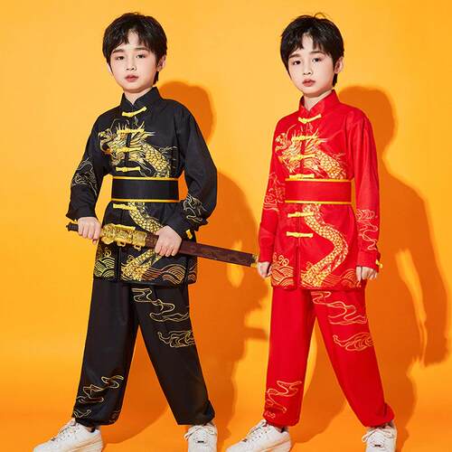 武术服装表演中小学生演出服功夫比赛训练服武衣练功衫舞龙狮腰鼓