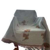 ins风可爱卡通猫咪毯子提花流苏猫盖毯防滑沙发巾挂毯双面铺