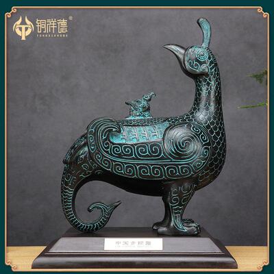 彷古青铜器摆件 山西晋侯鸟尊酒器礼器文玩古玩铜工艺礼品摆饰厂