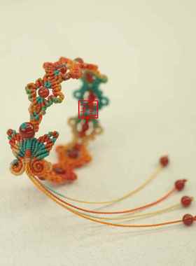 苍兰诀蝴蝶小花手绳手工编织diy材料包本命年自编情侣礼物手环