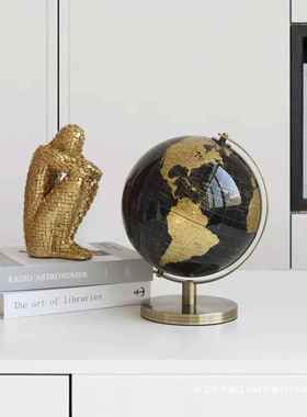 现代轻奢创意书公室书柜装饰品厅酒柜玄关桌面客房VUY办地球仪摆