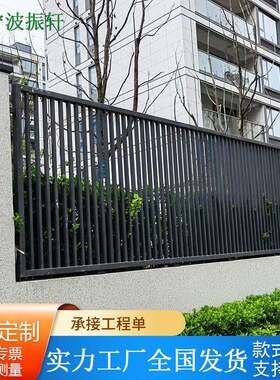 工业园灰白透视墙围栏方管组装围墙护栏小区花园绿化带锌钢围栏