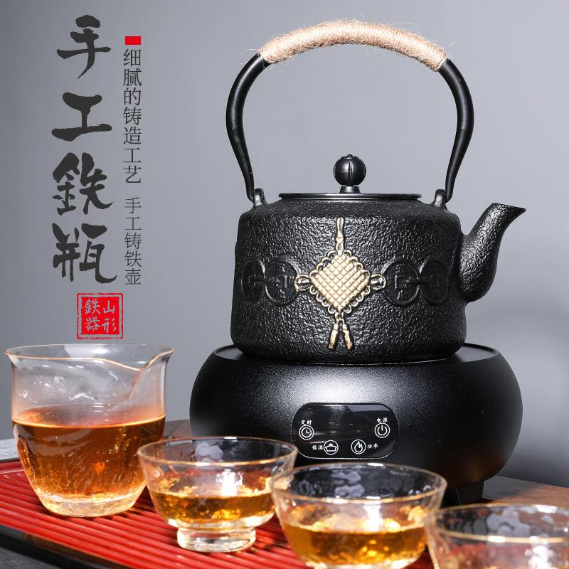主播热卖款铸铁壶无涂层铁茶壶日本南部生铁壶茶具烧水煮茶老铁壶