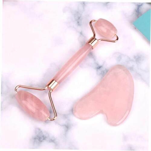 Pink Gua Sha Roller Massager Rose Resin Scraping Facial Ski1