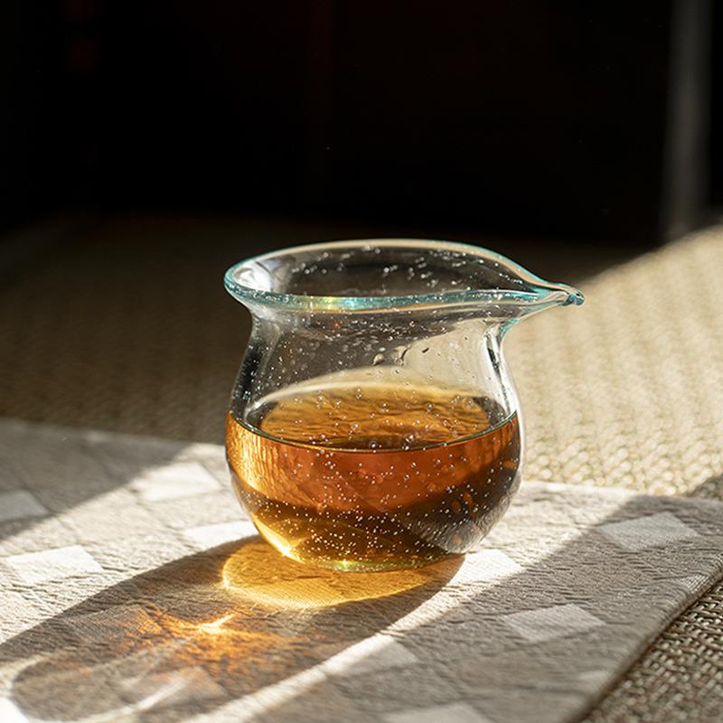墨己日式水晶琉璃公道杯耐热玻璃分茶器茶海手工气泡匀杯家用公杯
