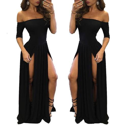 Women's one-piece collar long skirt dress