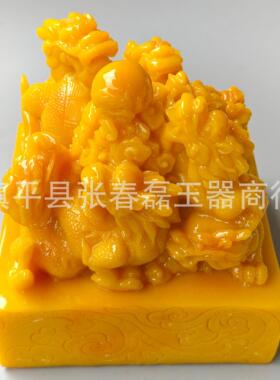 树脂七龙印章玉玺家居办公摆设 仿树脂龙印章摆件工艺品