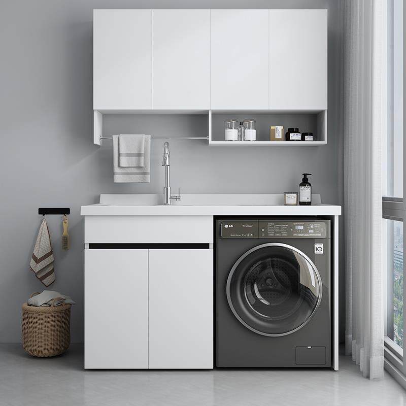 批可定洗衣机一体柜蜂窝铝石英石台盆柜阳台滚筒洗衣柜组合带搓衣