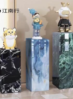 大理石底座岩板柱子客厅大摆件高级感创意摆件高级感轻奢摆件底座
