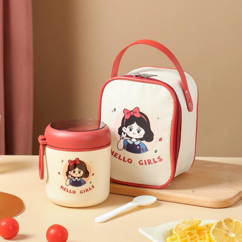 保温杯女士颜值早餐粥杯不锈钢汤壶燕麦豆浆小巧便携式杯子汤杯