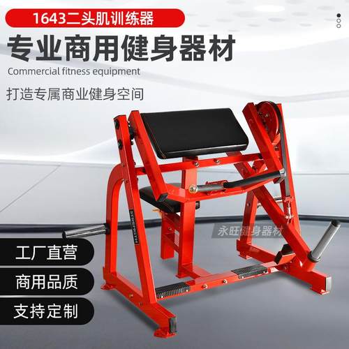 坐式二头肌训练机健身房商用室内健身器材二头肌锻炼械撸铁挂片