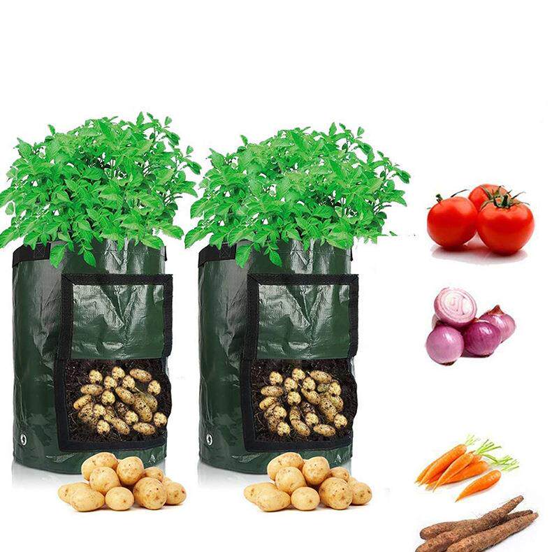 现货PE土豆种植袋 马铃薯西红柿蔬菜栽培种植桶 透气带窗口生长袋