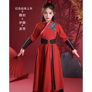 正品儿童学汉服雪龙吟舞蹈演出服扇舞国三字经红色子小书童志壮少