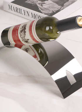 创意不锈钢一品红酒架葡萄酒架子洋酒架个性红酒托酒瓶架家居摆件