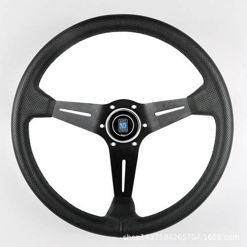 汽车改装方向盘 ND14寸铝合金打孔皮大凹架方向盘 赛车方向盘