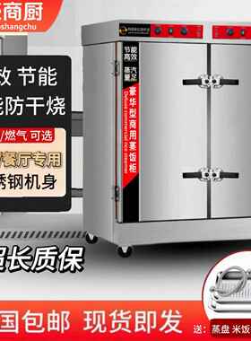 24盘双门蒸饭柜商用电蒸箱食堂蒸饭车36盘48盘电热燃气蒸饭机蒸柜