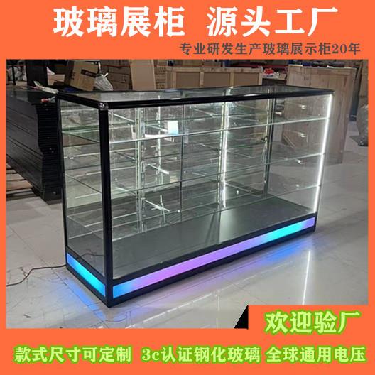 玻璃柜展示柜玻璃货架储物柜玻璃柜台产品玻璃货架多功能橱窗