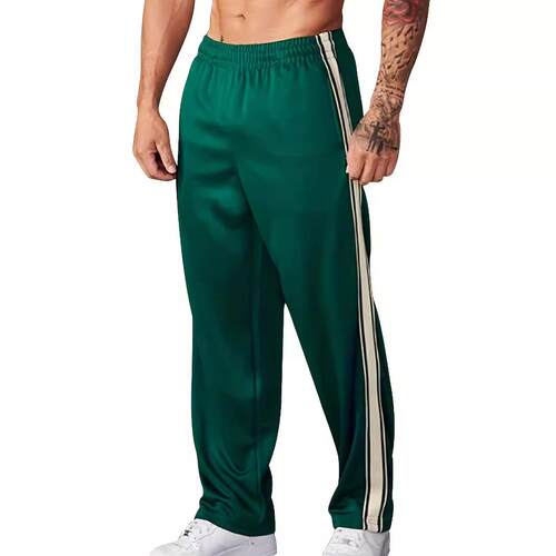 Men Color Side Stripe Drawstring Waist Pants Regular Casual