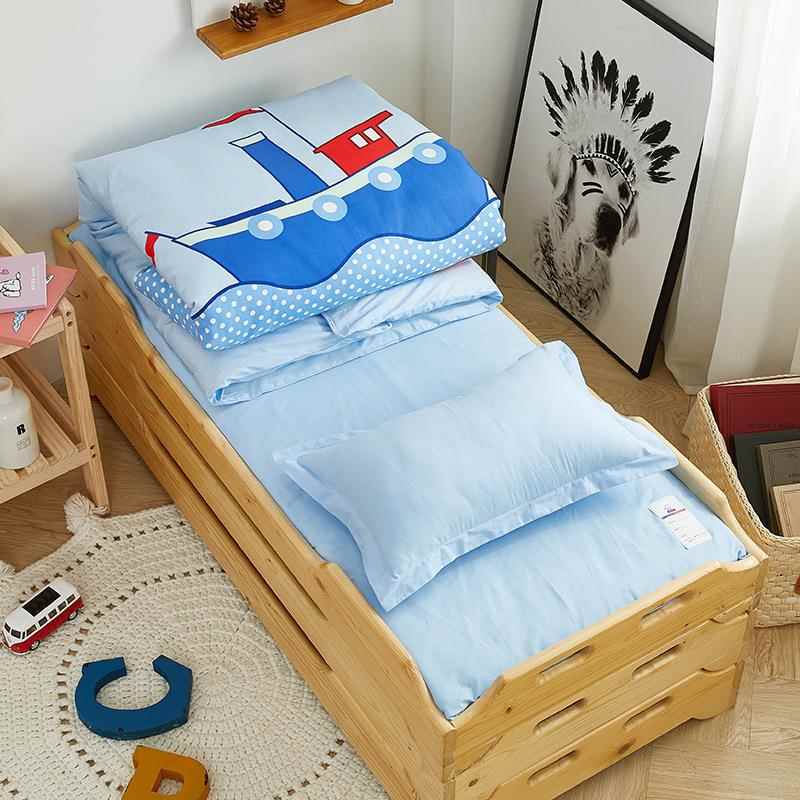 幼儿套园床上用品全棉儿童棉被四件班套午件托卡通WCW被纯棉三套