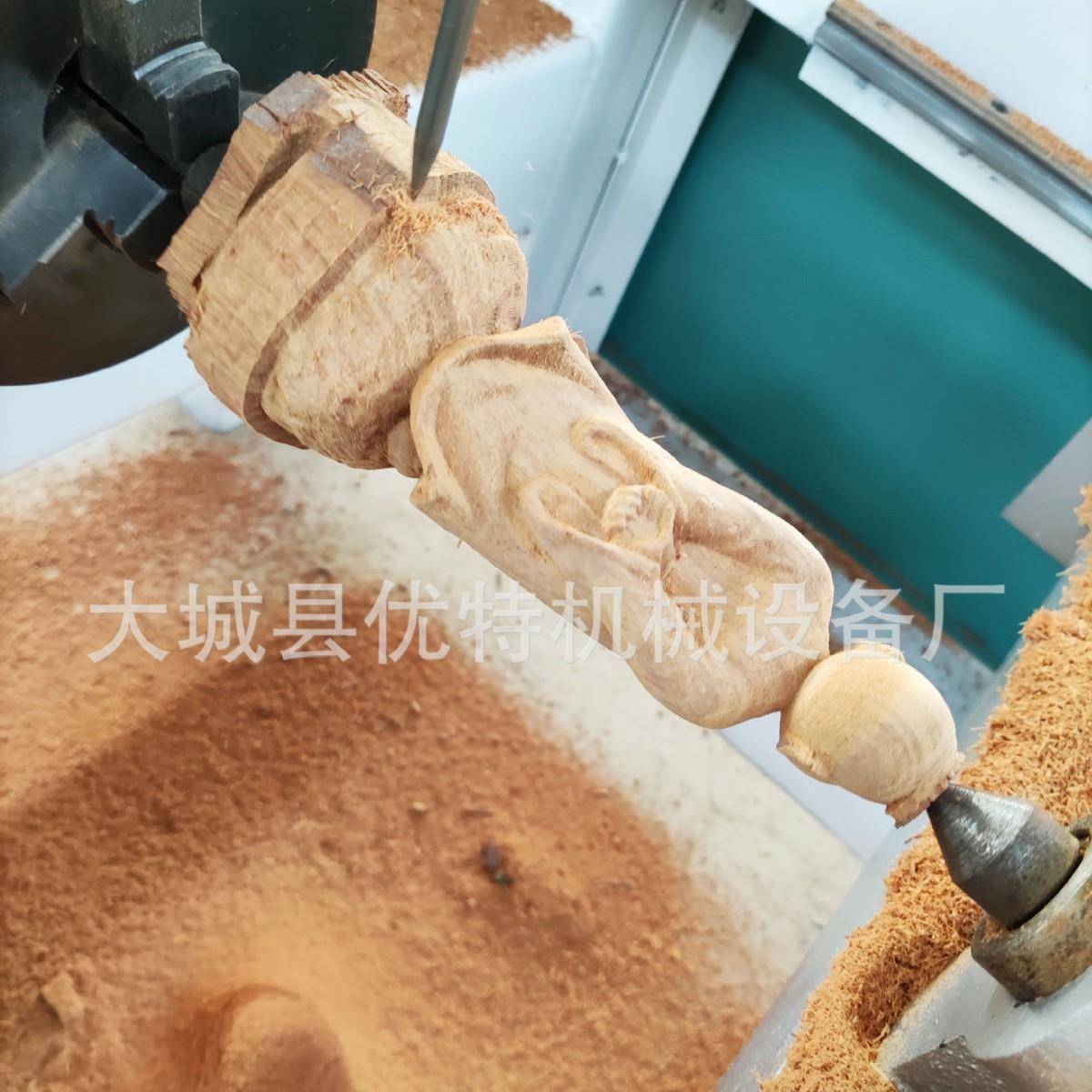 小型数控圆雕机 提琴配件 烟斗雕刻机四轴四联动弹弓雕刻机