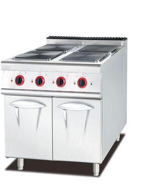供应900/700型立式电热四头六头方板圆板煮食炉连焗炉带柜子