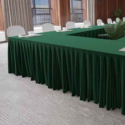 高档会议室桌高端矩形桌布酒店活动定办公室豪圆桌丝布绒可达华制
