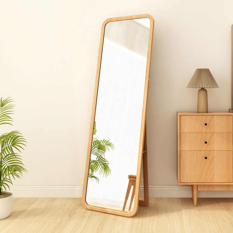 全身镜子木质穿衣镜北欧全身镜落地镜卧室家用大镜子立式试衣镜