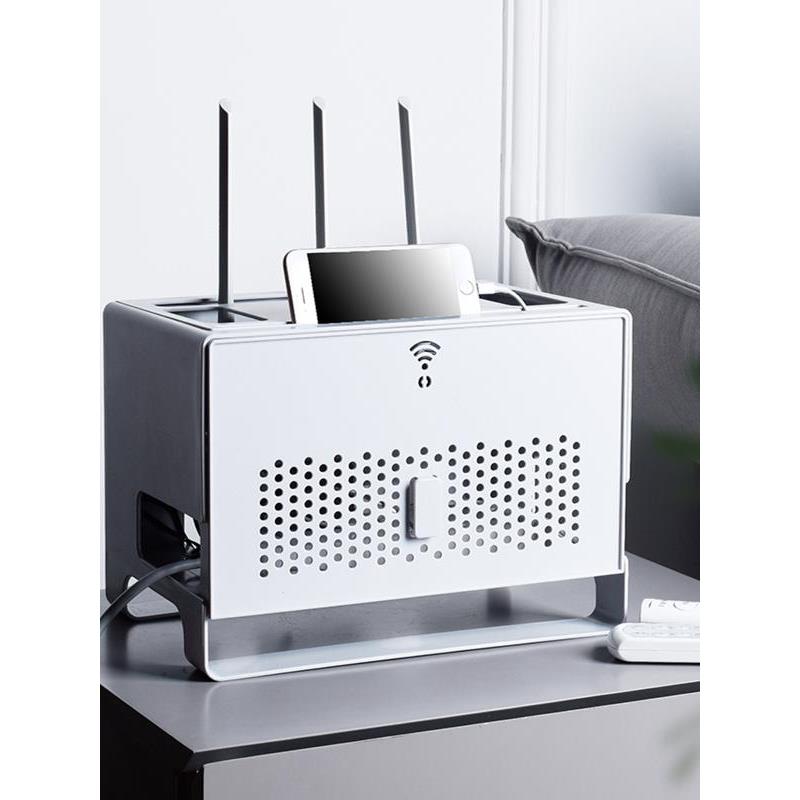 无线wifi路由器收纳盒插座插线板桌面整理盒客厅电视机顶盒置物架