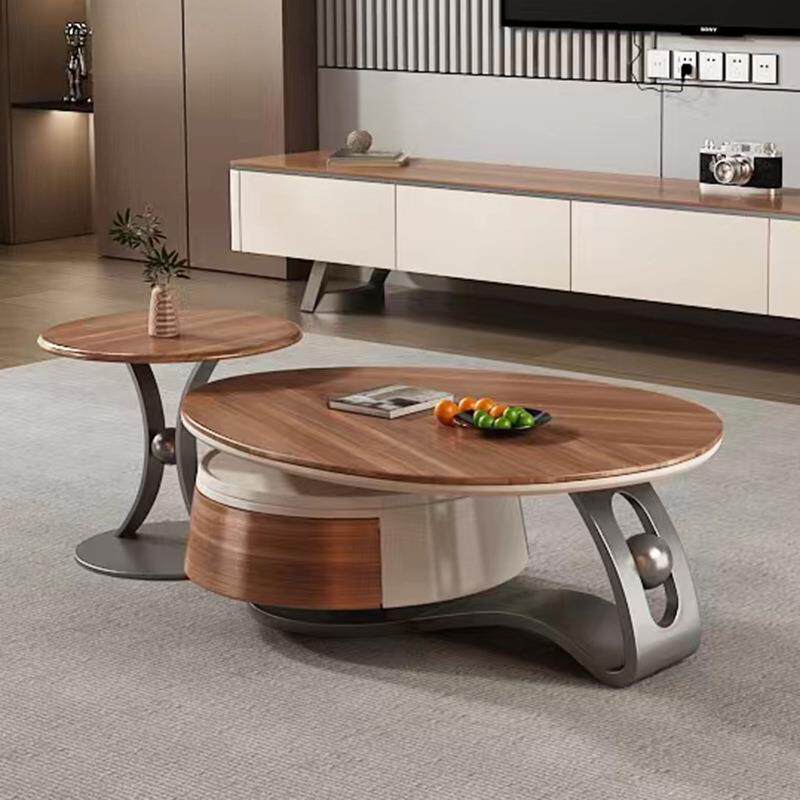 意式轻奢岩板茶几电视柜组合简约现代小户型客厅高级感茶几电视柜