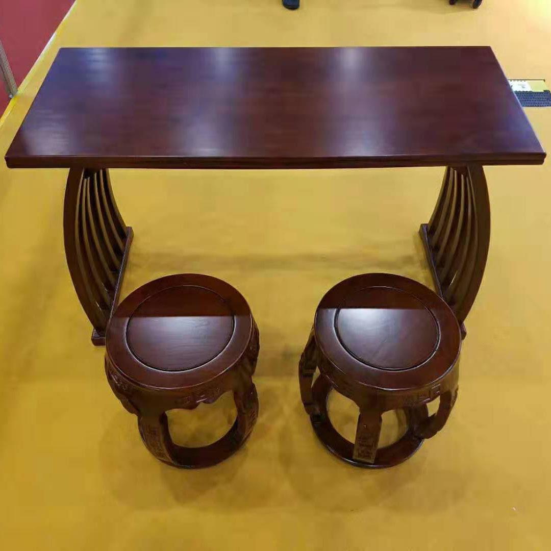 厂家供应图画室国学桌马鞍桌书写桌实木国学桌