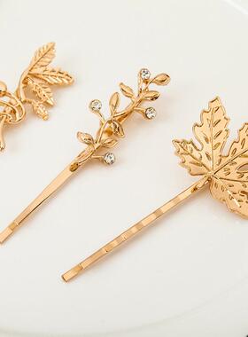 Leaf hair female maple leaf line edge clip hair accessory